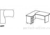 Угловое рабочее место с тумбой 3 ящика на панельном каркасе BR05 0208 - Мебель Berlin / Берлин