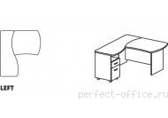 Угловое рабочее место с тумбой ящик и файл-бокс на панельном каркасе BR05 2206 - Мебель Berlin / Берлин