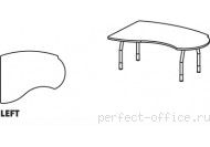 Асимметричный стол с брифинг-зоной на А-образном каркасе BR06 1014 - Мебель Berlin / Берлин