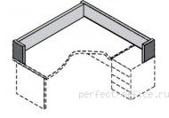 Перегородка настольная угловая-118х118 ФР422 - Мебель Формула