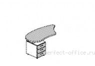 Приставка тумба с 3 ящиками левая 131-1564-09-47-handles-A - Кабинет Sigma / Сигма